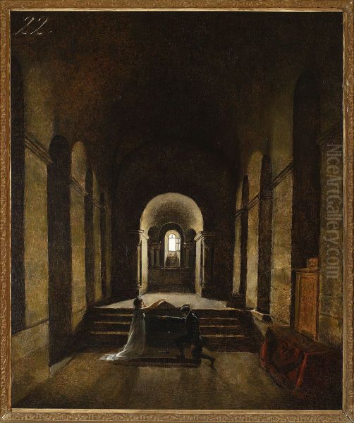 Vow (chapel interior) Oil Painting by Francois Marius Granet