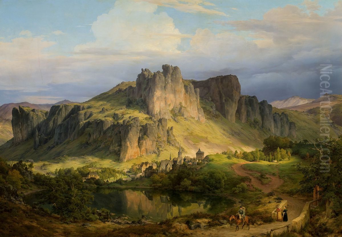 Landscape from the Eifel mountains Oil Painting by Karl Friedrich Lessing Landscape from the Eifel mountains Oil Painting by Karl Friedrich Lessing