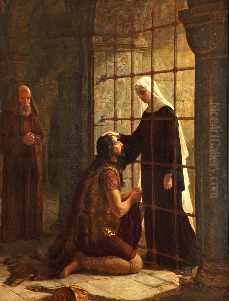 Sintram and his mother Oil Painting by Louisa Starr