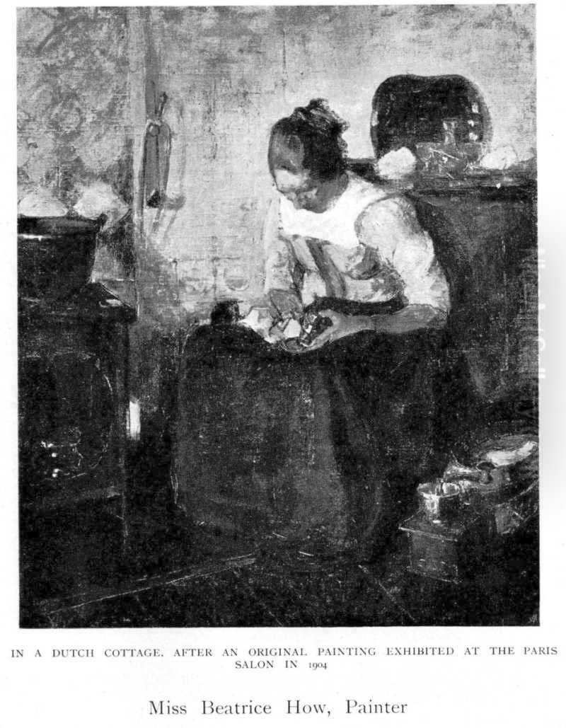 In a Dutch Cottage Oil Painting by Julia Beatrice How