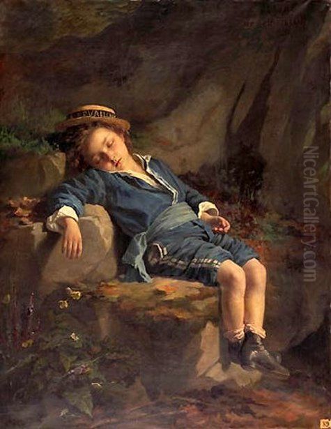 A Young Adolescent Oil Painting by Zoe-Laure de Chatillon
