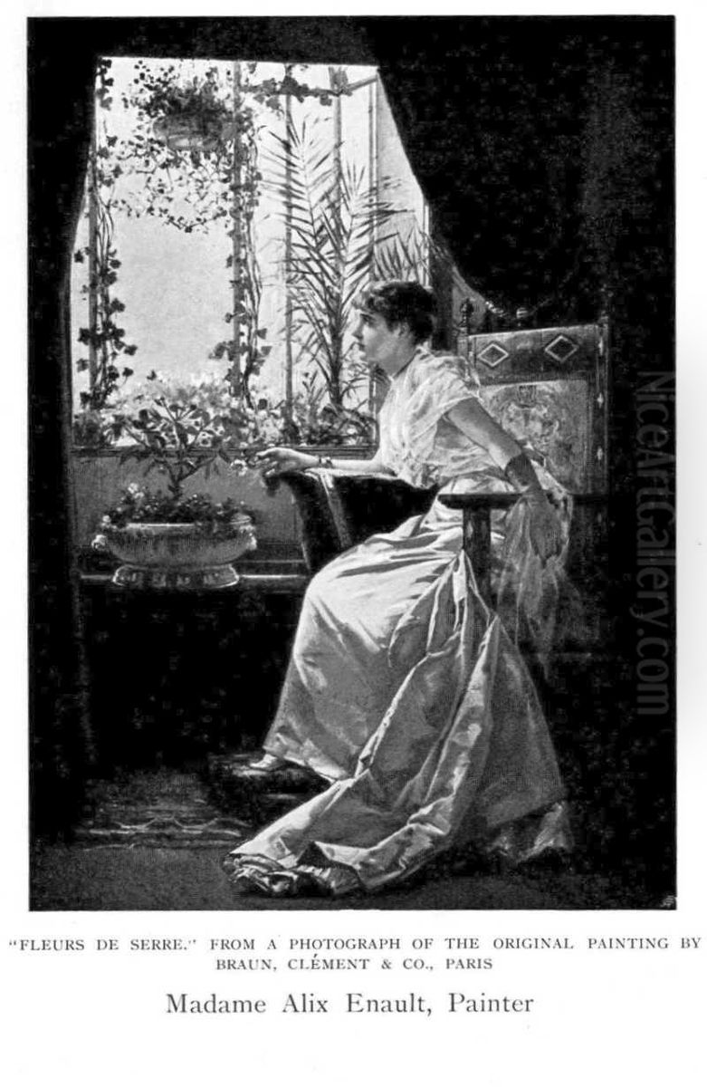 Fleurs de serre Oil Painting by Alix-Louise Enault Fleurs de serre Oil Painting by Alix-Louise Enault