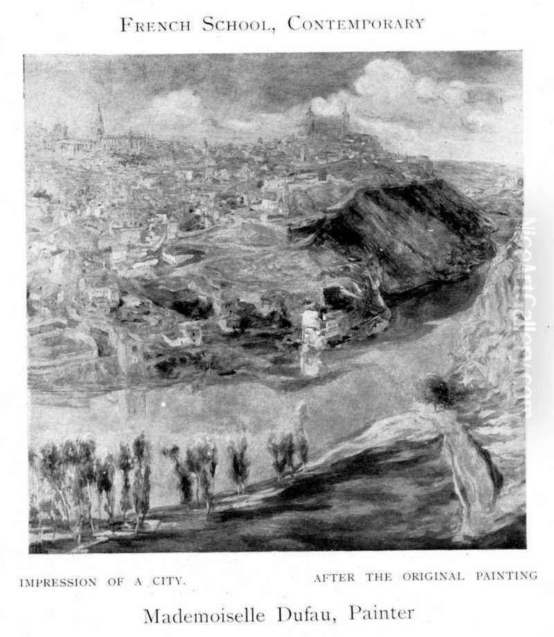 Impression of a City Oil Painting by Clementine-Helene Dufau