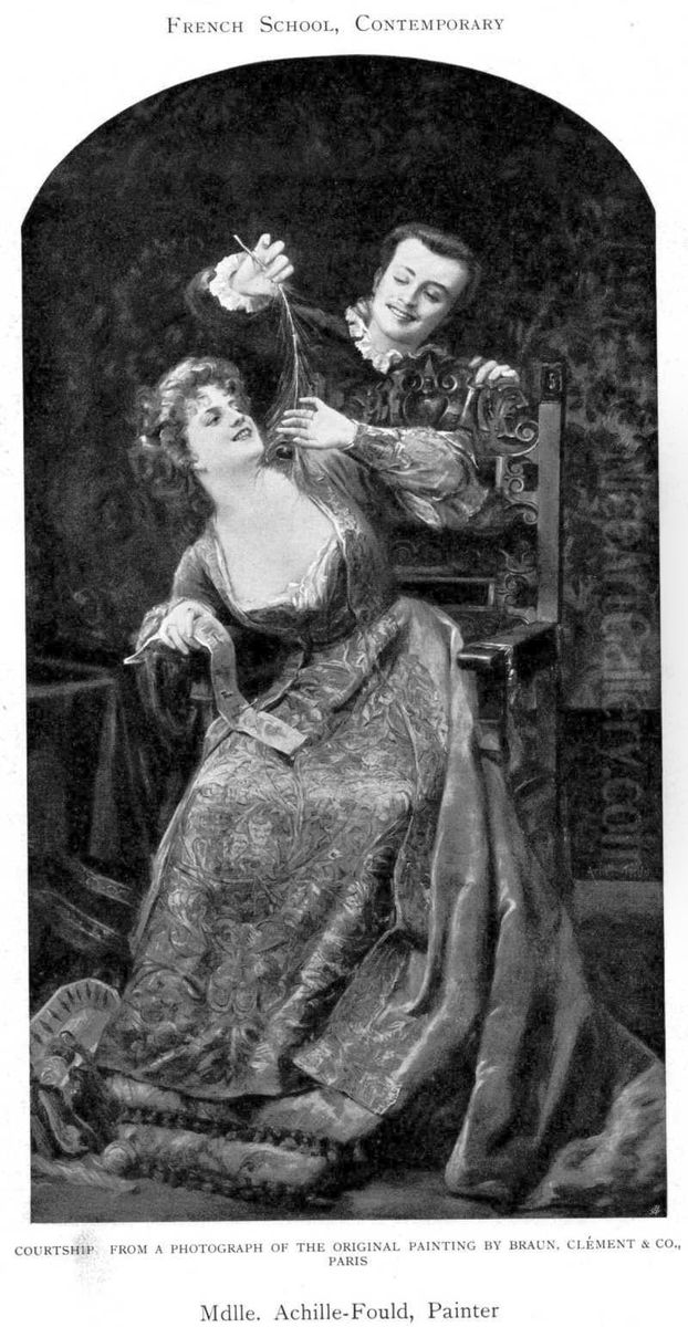 Courtship Oil Painting by Georges Achille-Fould