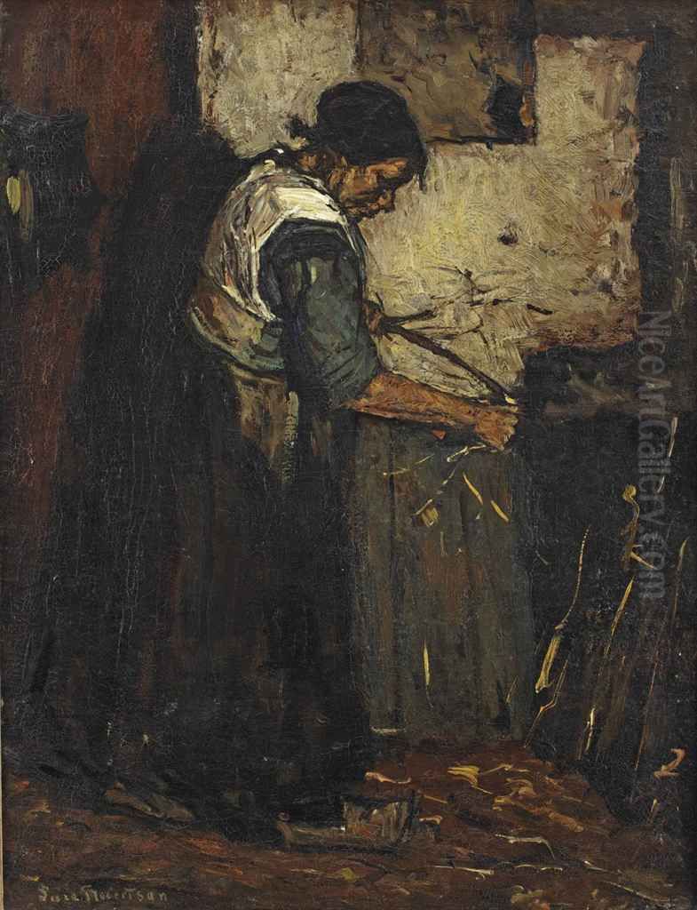 The Wood Breaker Oil Painting by Suze Robertson