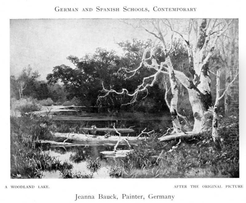 A Woodland Lake Oil Painting by Jeanna Bauck