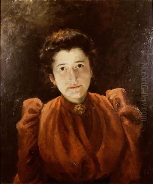 Portrait of Carolina Anna Teixeira de Mattos (1868-1940) Oil Painting by Carolina Anna Teixeira de Mattos