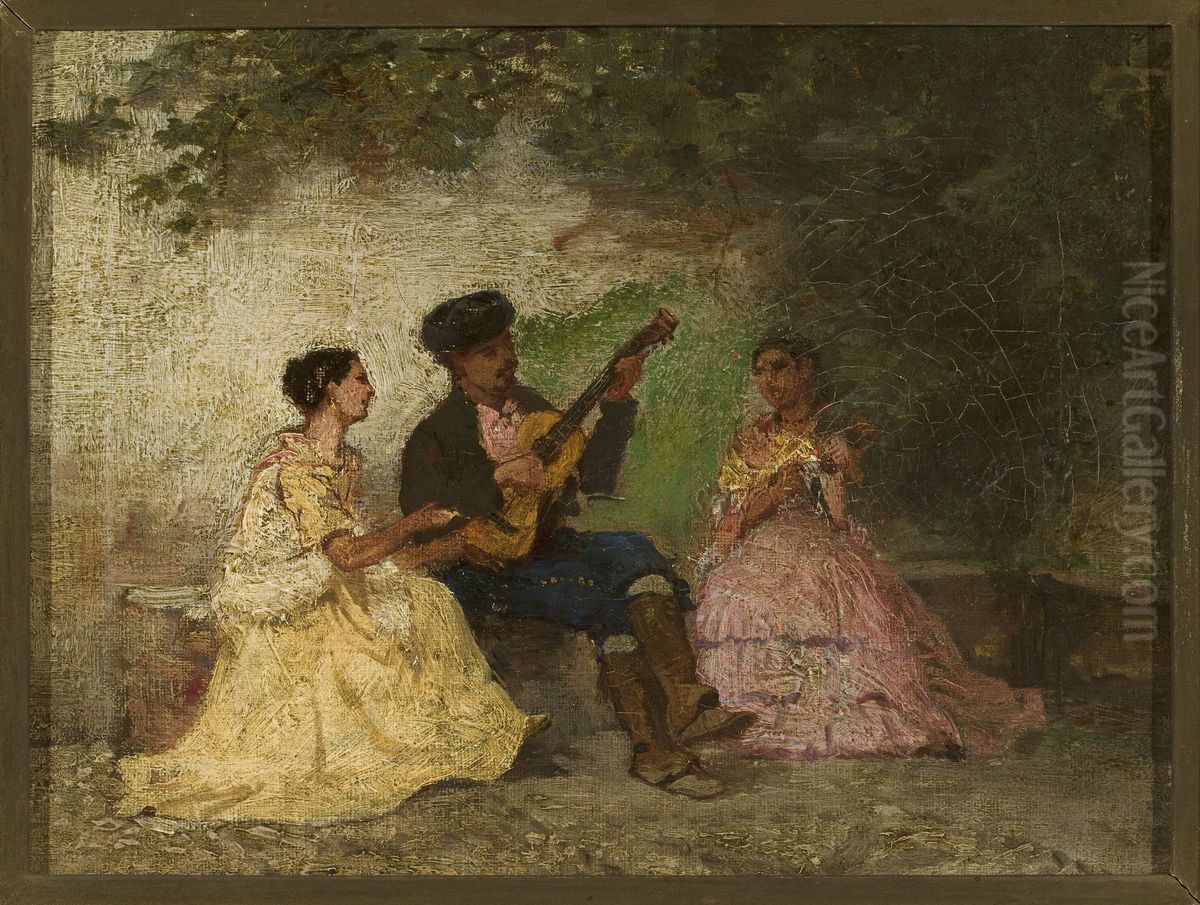 Scene in a park Oil Painting by Marinus Van Der Maarel