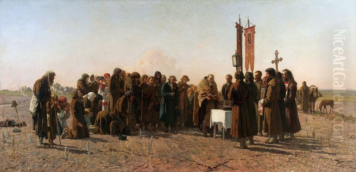 A prayer in time of drought. Oil Painting by Grigoriy Myasoyedov A prayer in time of drought. Oil Painting by Grigoriy Myasoyedov