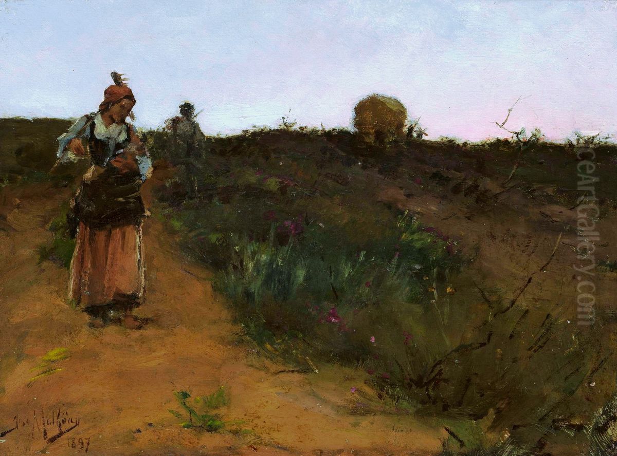 Return from the fields Oil Painting by Jose Malhoa