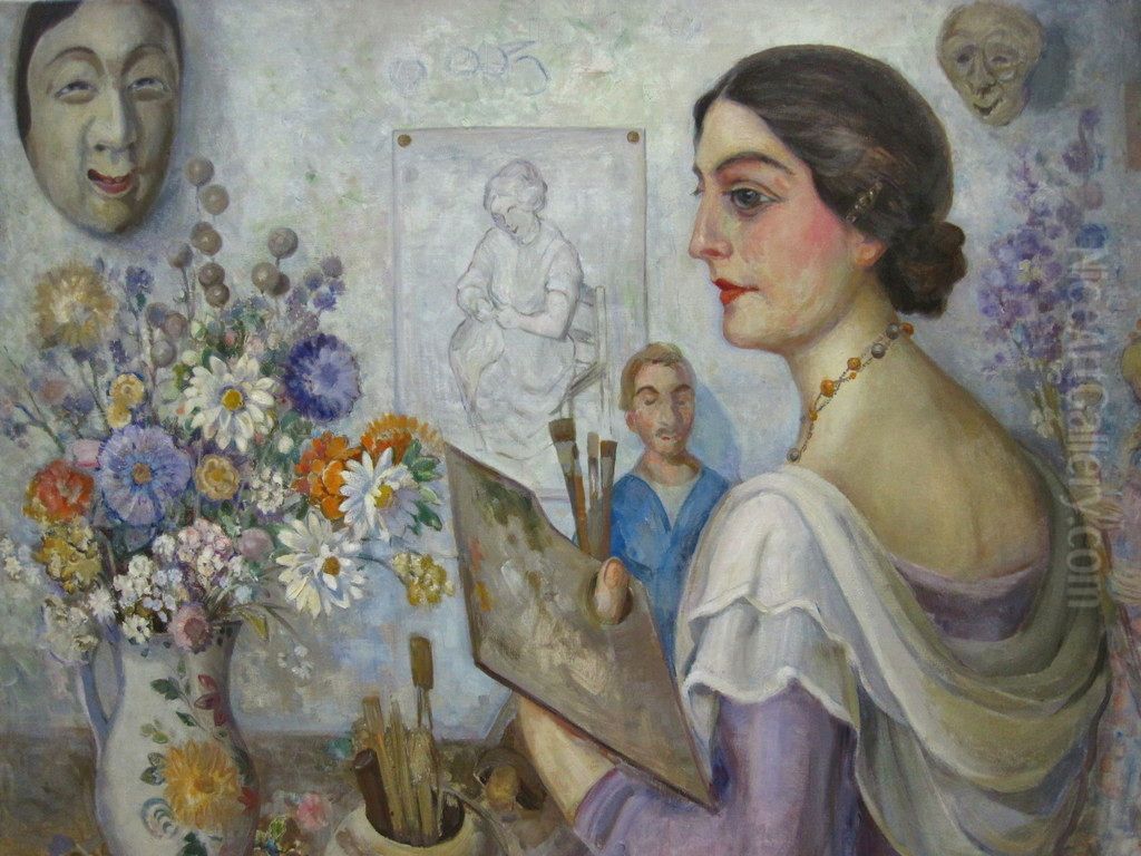Self-portrait Oil Painting by Charlotte Pothuis