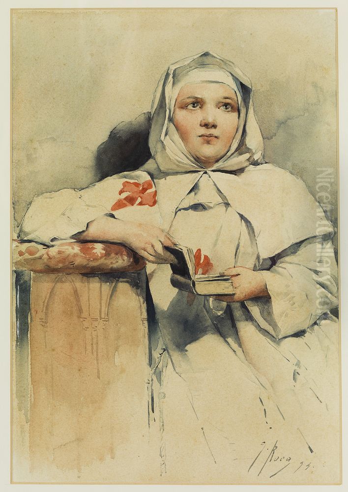 Monja Oil Painting by Guillem Roca i Sanpere