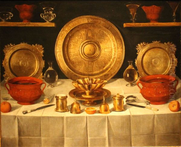 Natura morta amb objectes d'orfebreria Oil Painting by unknown