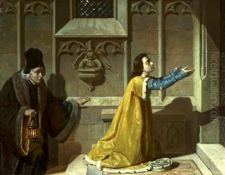 Dlugosz and Saint Casimir. Oil Painting by Florian Cynk