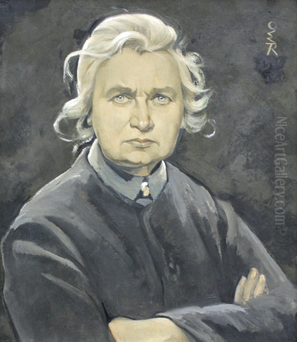 Self-Portrait with Folded Arms Oil Painting by Ottilie Roederstein