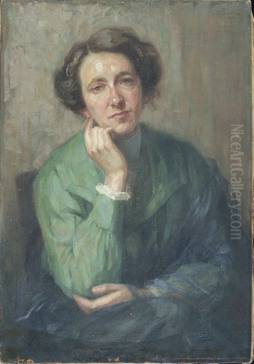 Self-portrait Oil Painting by Henrika Santel