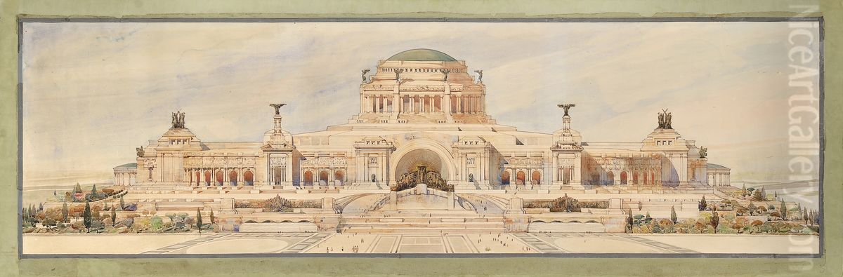 Front Elevation for a Monument to the Unknown Soldier Oil Painting by Antonio Sciortino