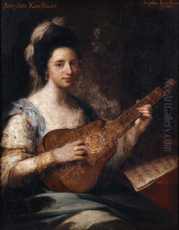 Self-portrait Oil Painting by Angelica Kauffmann