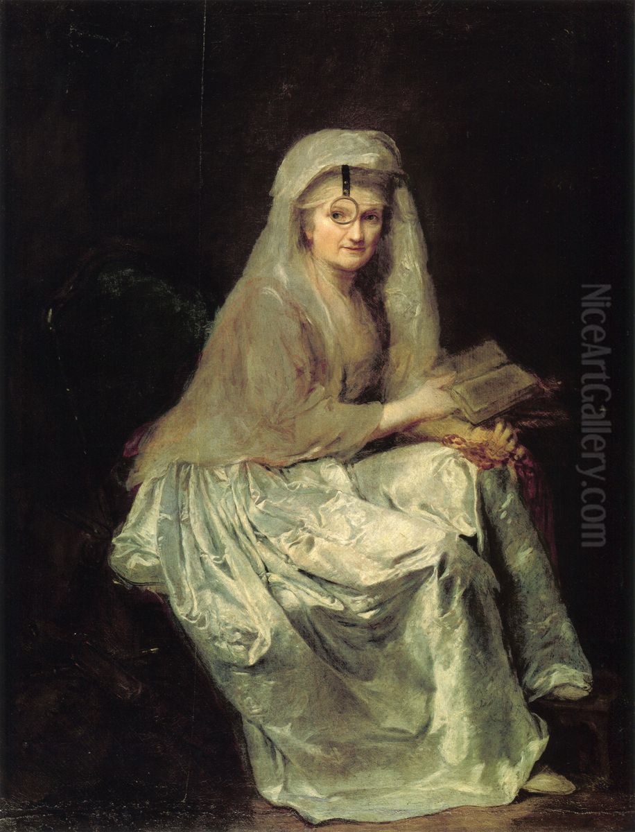 Self-portrait with Monocle Oil Painting by Anna Dorothea Therbusch