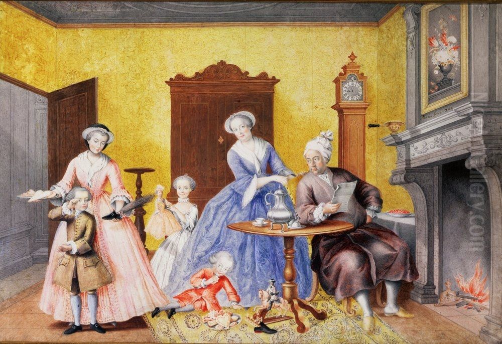 La Famille imperiale d'Autriche fetant la Saint-Nicolas Oil Painting by Maria Christina, Duchess of Teschen