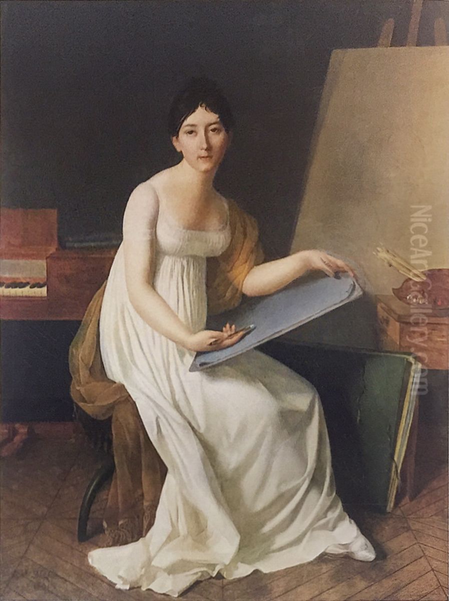 Portrait of the artist Oil Painting by Henriette Lorimier
