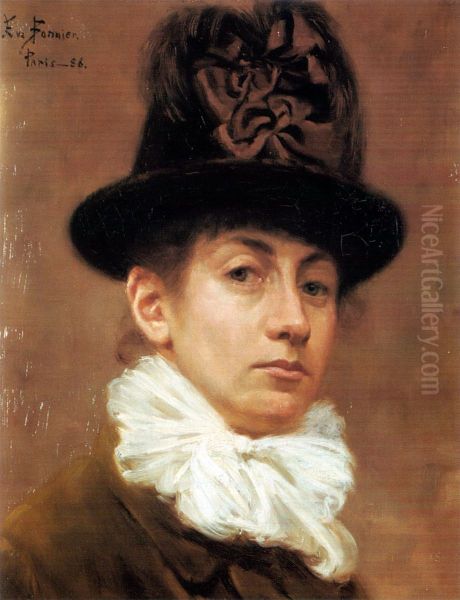 Eva Bonnier, Sjalvportratt Oil Painting by Eva Bonnier