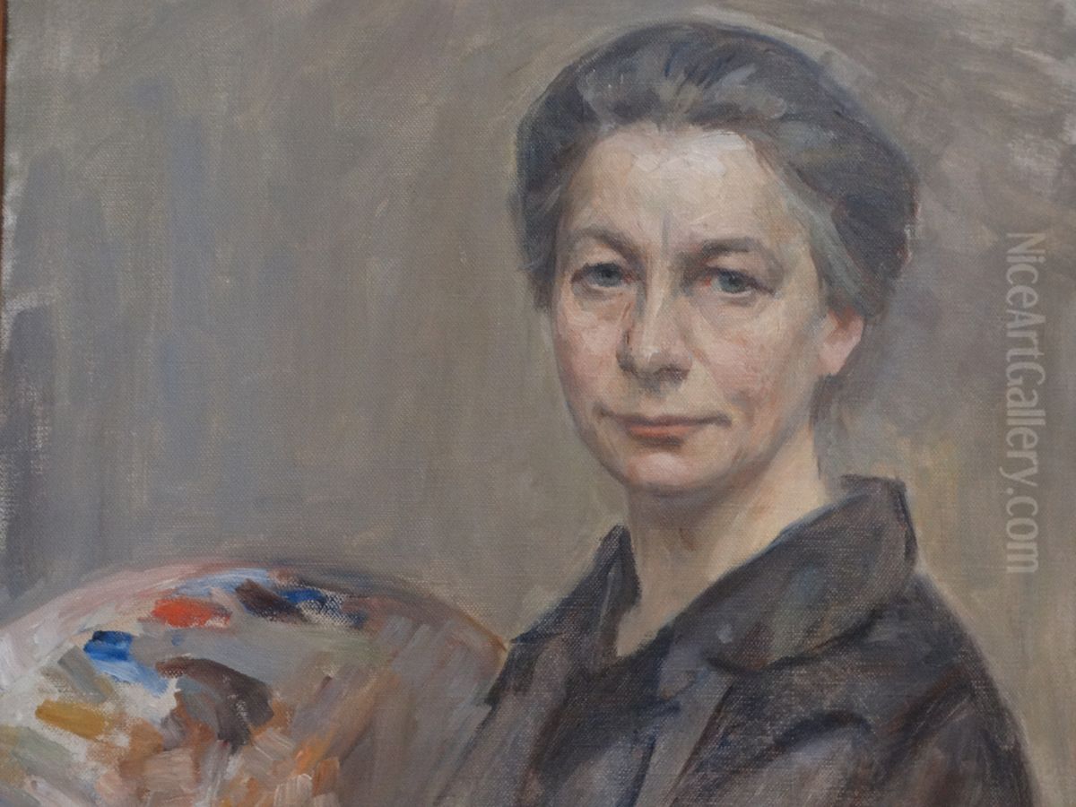 Self-portrait Oil Painting by Ivana Kobilca