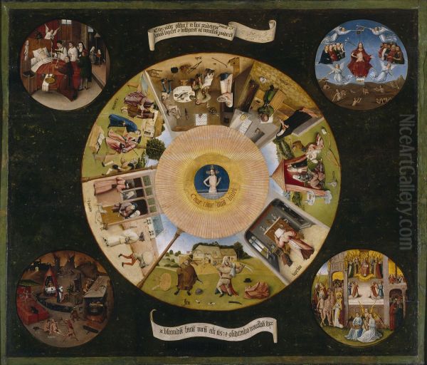 The Seven Deadly Sins Oil Painting by Hieronymus Boschor follower