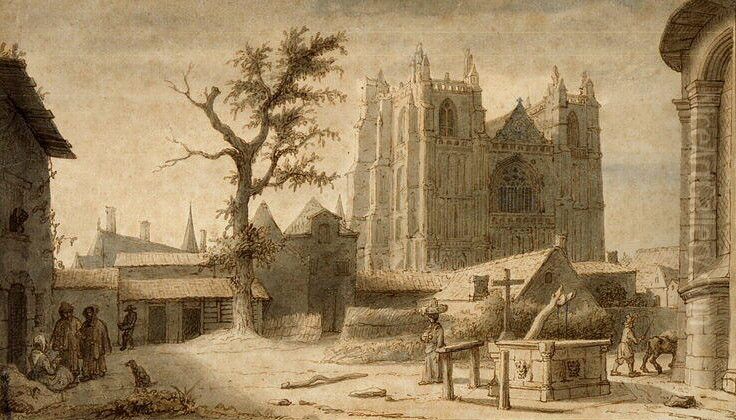 The Cathedral and the Apse of the Collegiate Notre-Dame Oil Painting by Lambert Doomer