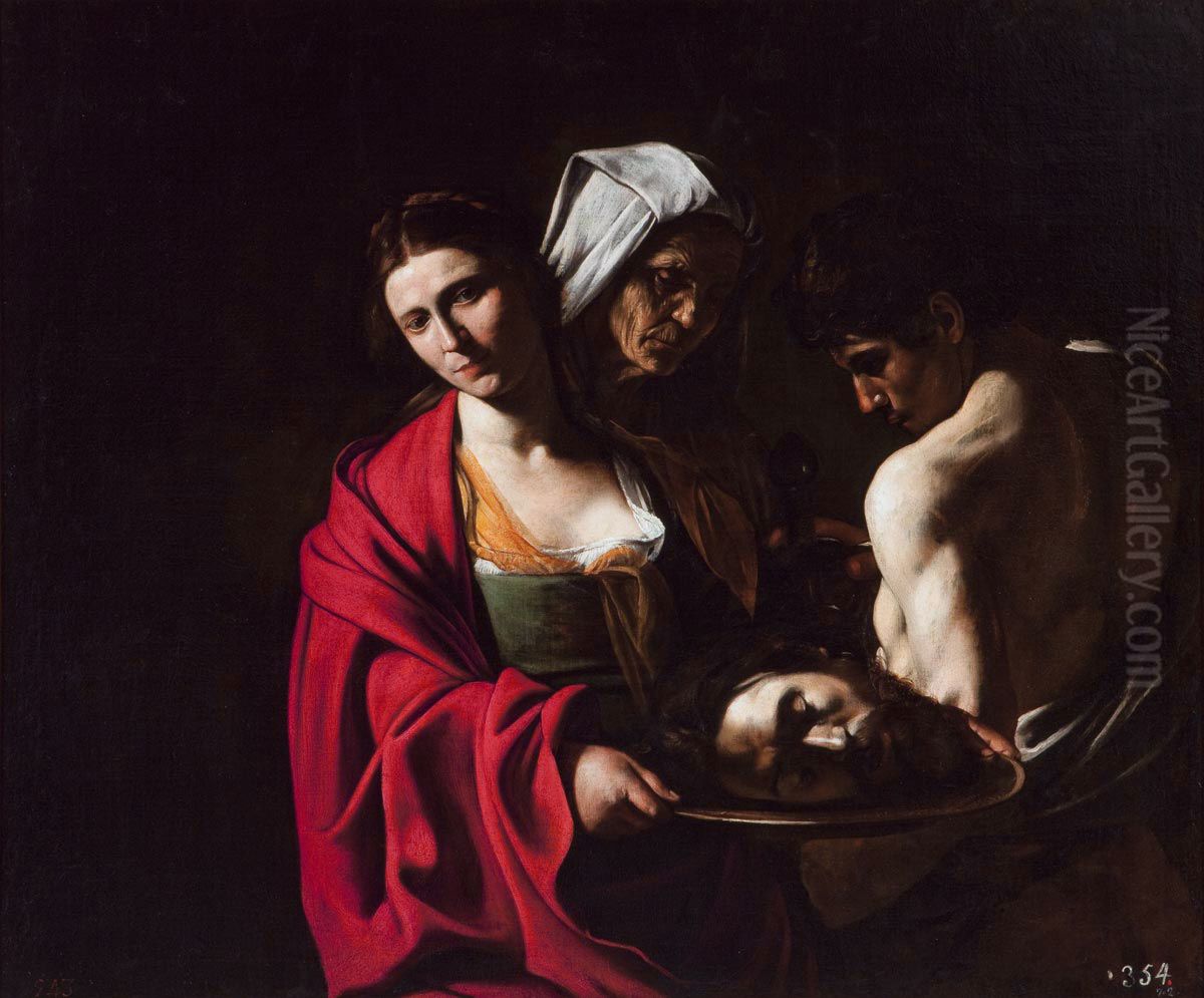 Salome with the head of St. John the Baptist Oil Painting by Caravaggio