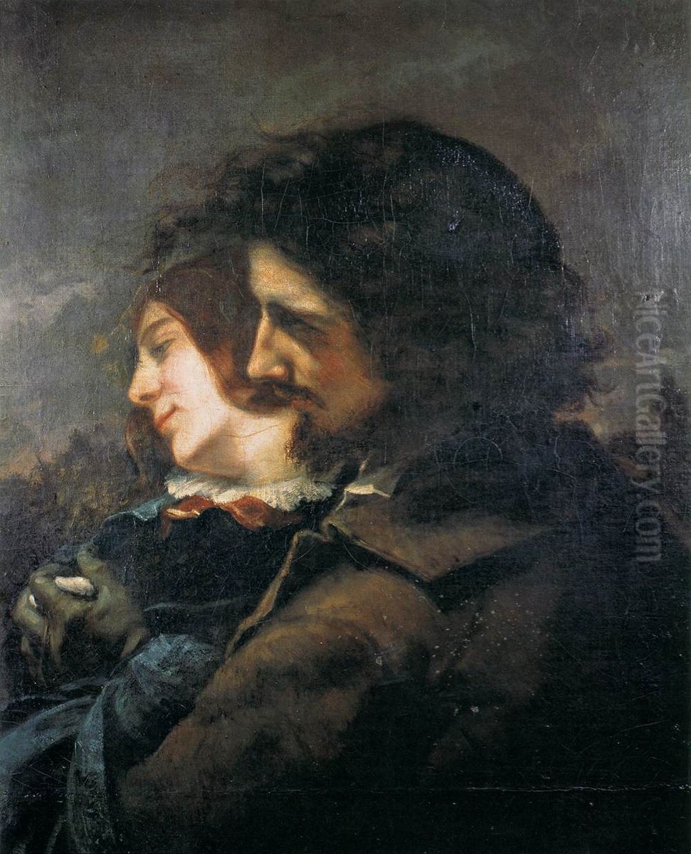 Lovers in the Countryside Oil Painting by Gustave Courbet