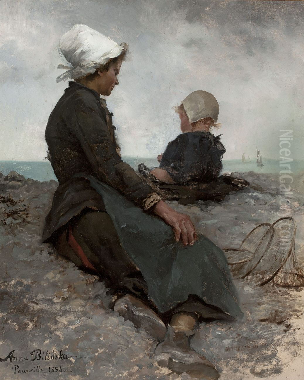 At the seaside Oil Painting by Anna Bilinska-Bohdanowicz