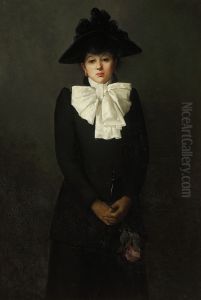 Portrait of a young woman with a rose in her hand