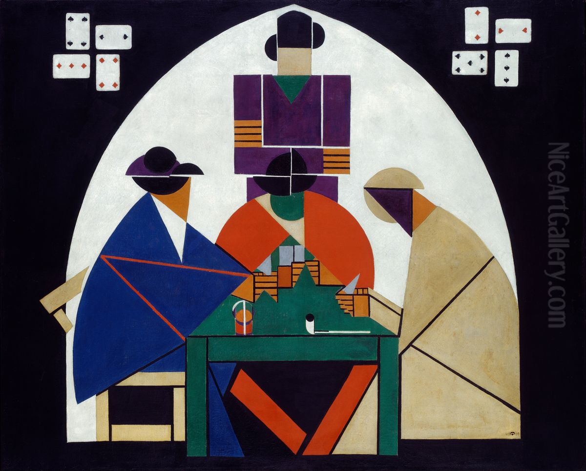 De Kaartspelers Oil Painting by Theo van Doesburg