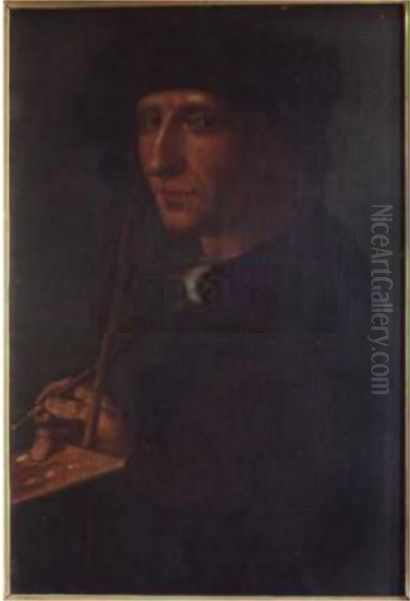 Self-portrait Oil Painting by Jacob Cornelisz Van Oostsanen