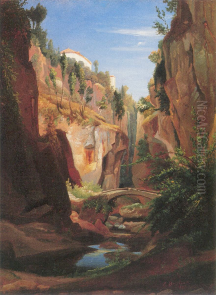 Mountain landscape Oil Painting by Chrystian Breslauer