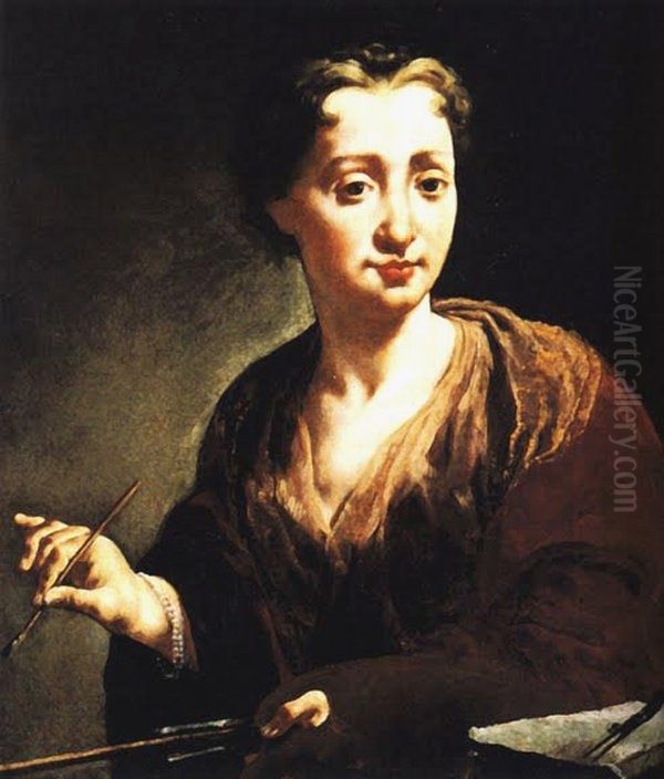 Self-portrait in the Uffizi Oil Painting by Giulia Lama