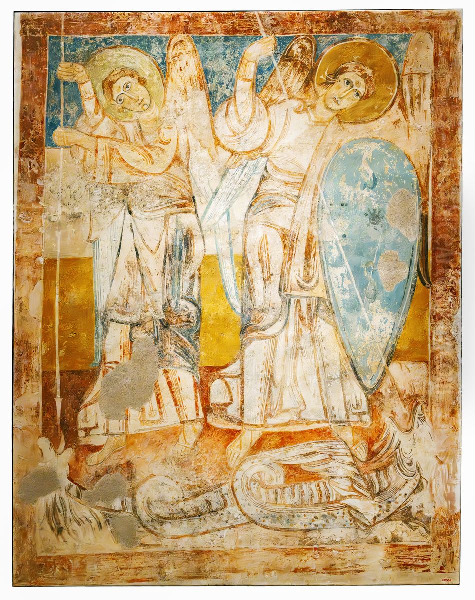 Angels lluitant contra el drac Oil Painting by unknown
