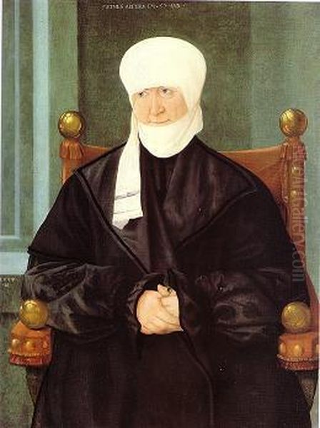 Retrat d'una dona de 57 anys Oil Painting by Hans Muelich