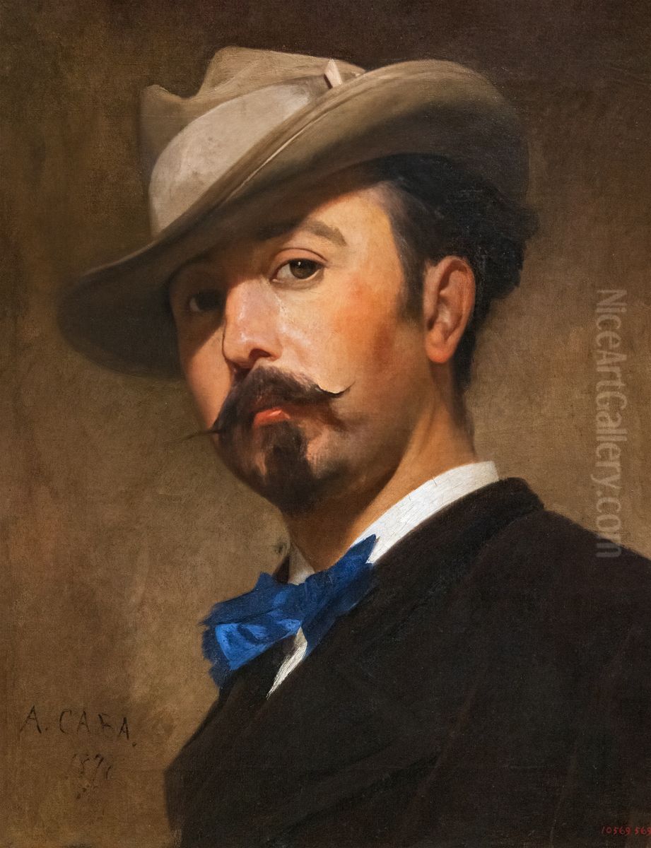 Portrait of the Painter Joaquim Vayreda Oil Painting by Antoni Caba