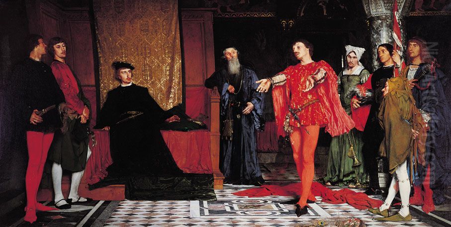 Actors before Hamlet. Oil Painting by Wladyslaw Czachorski