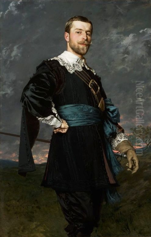 Portrait of Stanislaw Czachorski (1853-1904), artist's brother Oil Painting by Wladyslaw Czachorski