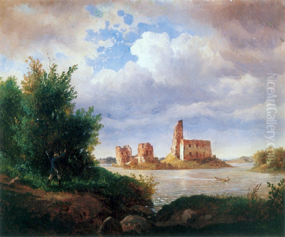 Ruins of the Trakai Island Castle Oil Painting by Wojciech Gerson