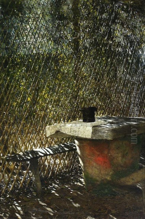 Studie mit einem Zylinderhut Oil Painting by Aleksander Gierymski