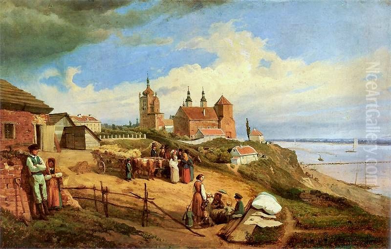View of Plock Oil Painting by Wojciech Gerson