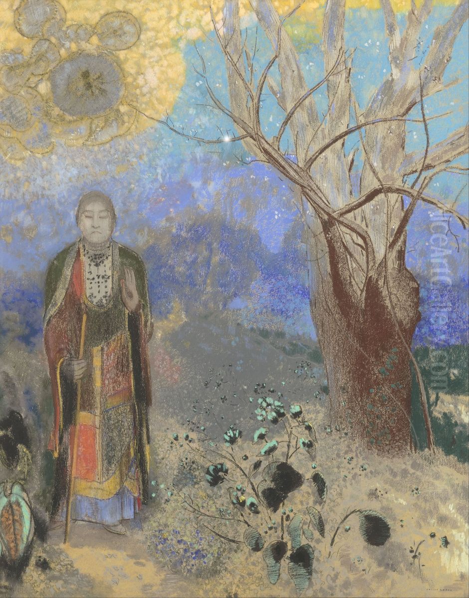 Buddha Oil Painting by Odilon Redon