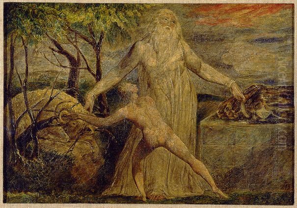 Abraham and Isaac Oil Painting by William Blake