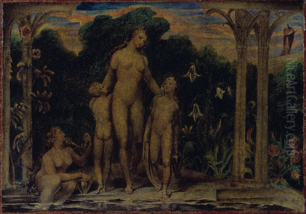 Bathsheba at the Bath Oil Painting by William Blake