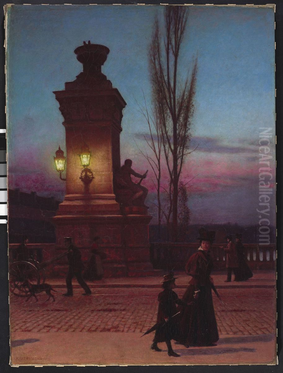 Louis Bridge in Munich. Oil Painting by Aleksander Gierymski