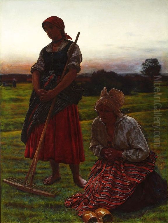 Angelus Oil Painting by Aleksander Gierymski